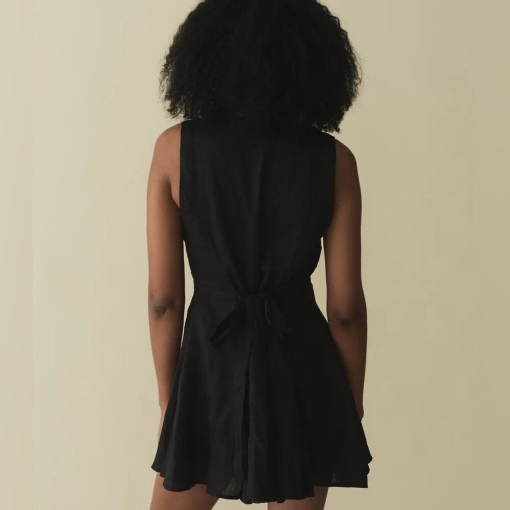 Doen Black Sleeveless Button-Front Mini Dress - Picture 5 of 14